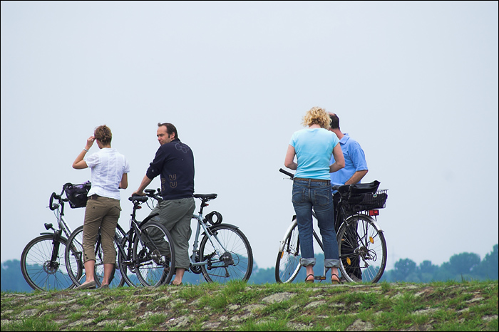 Cyclists at Rhine Bank